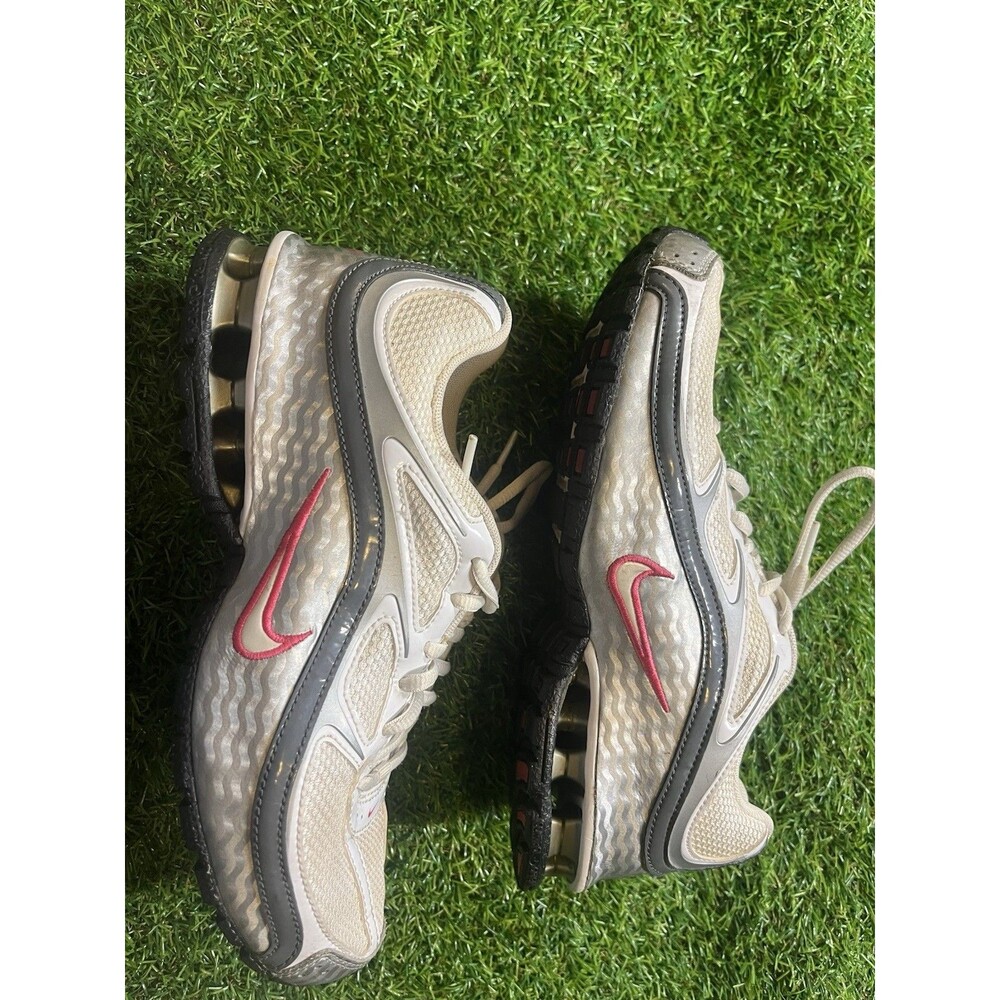 Nike Reax Run 5 Shoes Womens Sz 8 White Gray Pink Athletic Trainers Sneakers